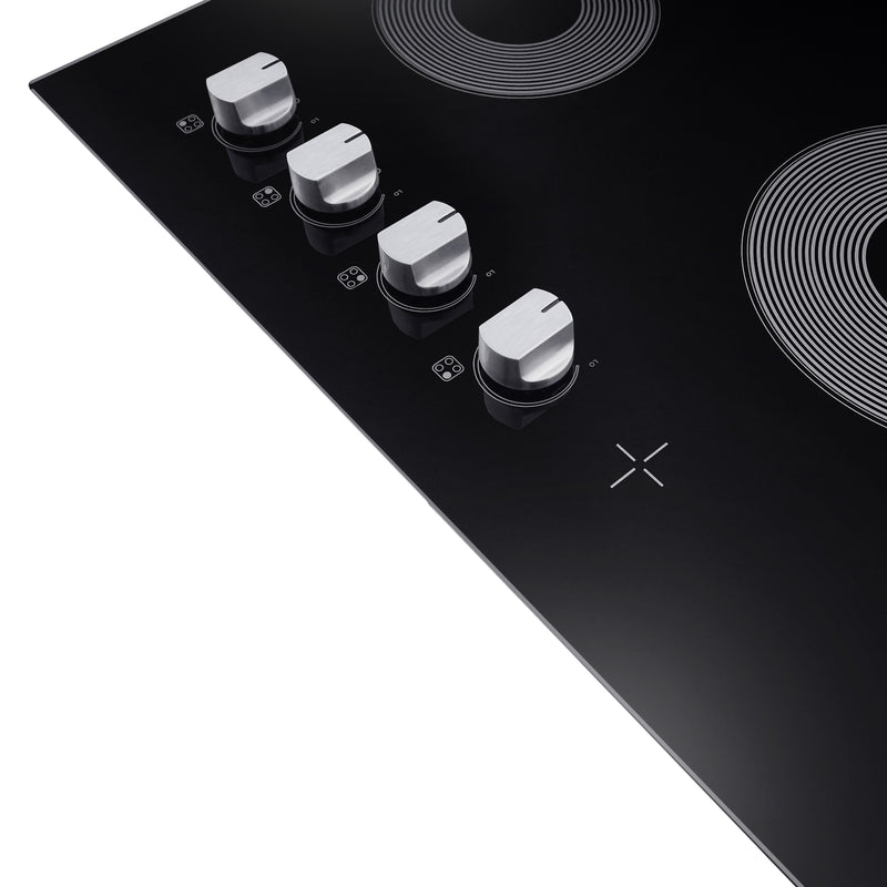 Load image into Gallery viewer, Cosmo 24 in. Electric Ceramic Glass Cooktop with 4 Elements, Dual Zone Element, Hot Surface Indicator Light and Control Knobs