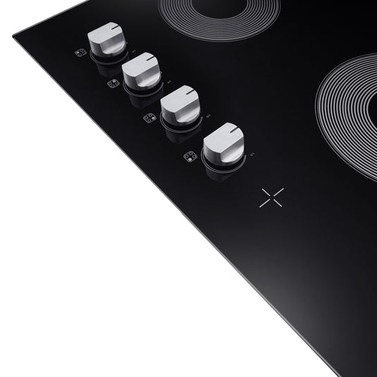 Cosmo 24 in. Electric Ceramic Glass Cooktop with 4 Elements, Dual Zone Element, Hot Surface Indicator Light and Control Knobs