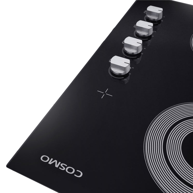 Load image into Gallery viewer, Cosmo 24 in. Electric Ceramic Glass Cooktop with 4 Elements, Dual Zone Element, Hot Surface Indicator Light and Control Knobs