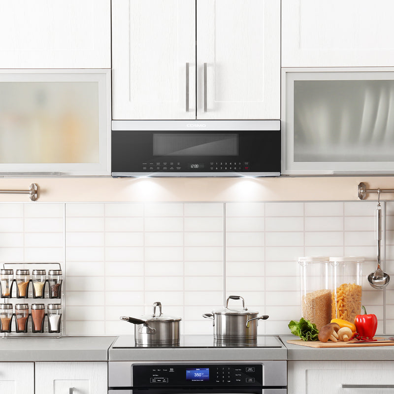 Load image into Gallery viewer, Cosmo COS-3012ORLP1SS 30 in. Slim Over the Range Microwave with Automatic Presets, Soft Touch Controls and 1.2 cu. ft. Capacity