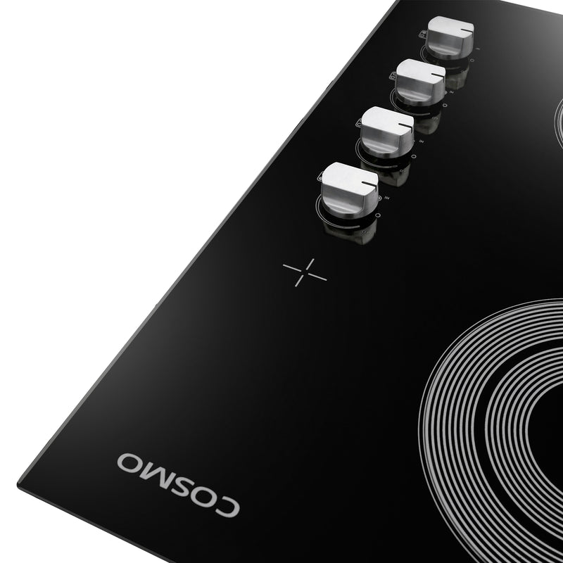 Load image into Gallery viewer, Cosmo 30 in. Electric Ceramic Glass Cooktop with 4 Burners, Dual Zone Elements, Hot Surface Indicator Light and Control Knobs