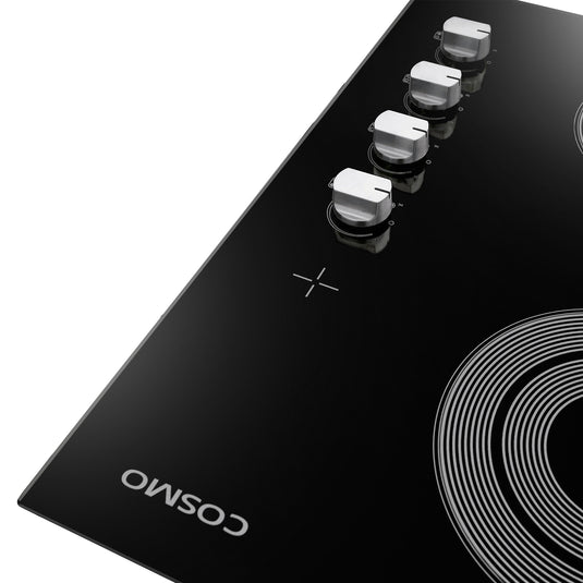 Cosmo 30 in. Electric Ceramic Glass Cooktop with 4 Burners, Dual Zone Elements, Hot Surface Indicator Light and Control Knobs