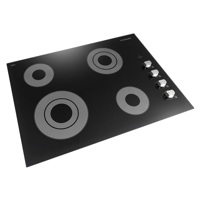 Load image into Gallery viewer, Cosmo 30 in. Electric Ceramic Glass Cooktop with 4 Burners, Dual Zone Elements, Hot Surface Indicator Light and Control Knobs