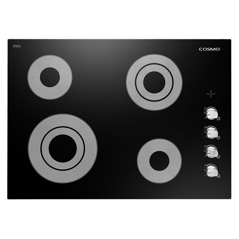 Load image into Gallery viewer, Cosmo 30 in. Electric Ceramic Glass Cooktop with 4 Burners, Dual Zone Elements, Hot Surface Indicator Light and Control Knobs