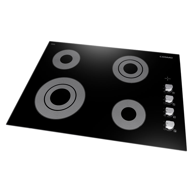 Load image into Gallery viewer, Cosmo 30 in. Electric Ceramic Glass Cooktop with 4 Burners, Dual Zone Elements, Hot Surface Indicator Light and Control Knobs