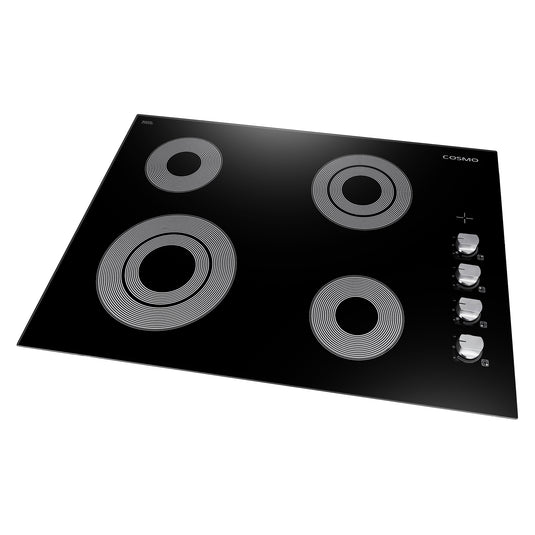 Cosmo 30 in. Electric Ceramic Glass Cooktop with 4 Burners, Dual Zone Elements, Hot Surface Indicator Light and Control Knobs