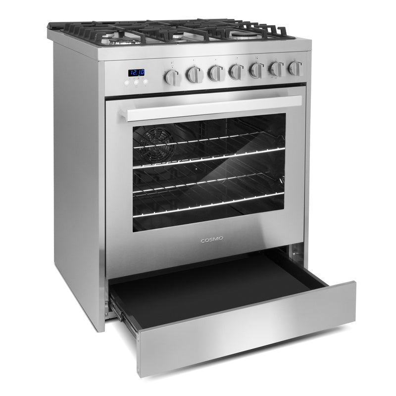 Load image into Gallery viewer, Cosmo 30 inch, Stainless Steel Single Oven Gas Range with 5 Burner Cooktops - COS-305AGC
