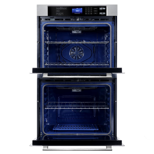 Cosmo COS-30EDWC 30 in. Electric Double Wall Oven with 5 cu. ft. Capacity, Turbo True European Convection, 7 Cooking Modes, Self-Cleaning in Stainless Steel