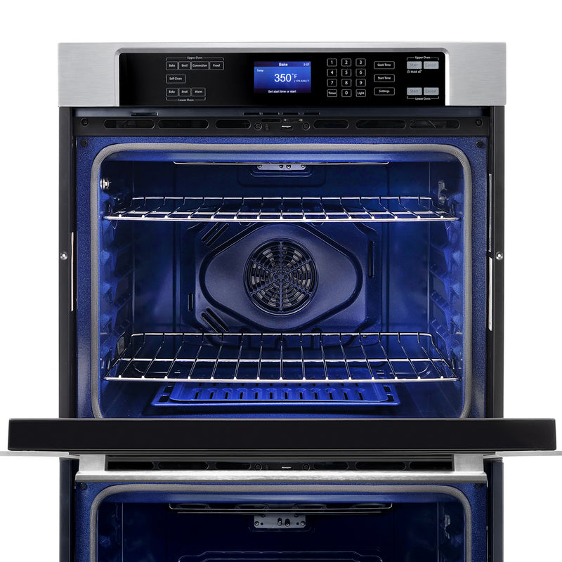 Load image into Gallery viewer, Cosmo COS-30EDWC 30 in. Electric Double Wall Oven with 5 cu. ft. Capacity, Turbo True European Convection, 7 Cooking Modes, Self-Cleaning in Stainless Steel