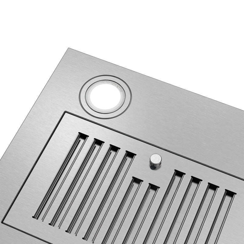 Load image into Gallery viewer, 30 in. 380 CFM Ducted Insert Range Hood in Stainless Steel with Push Button Controls LED Lights and Permanent Filters