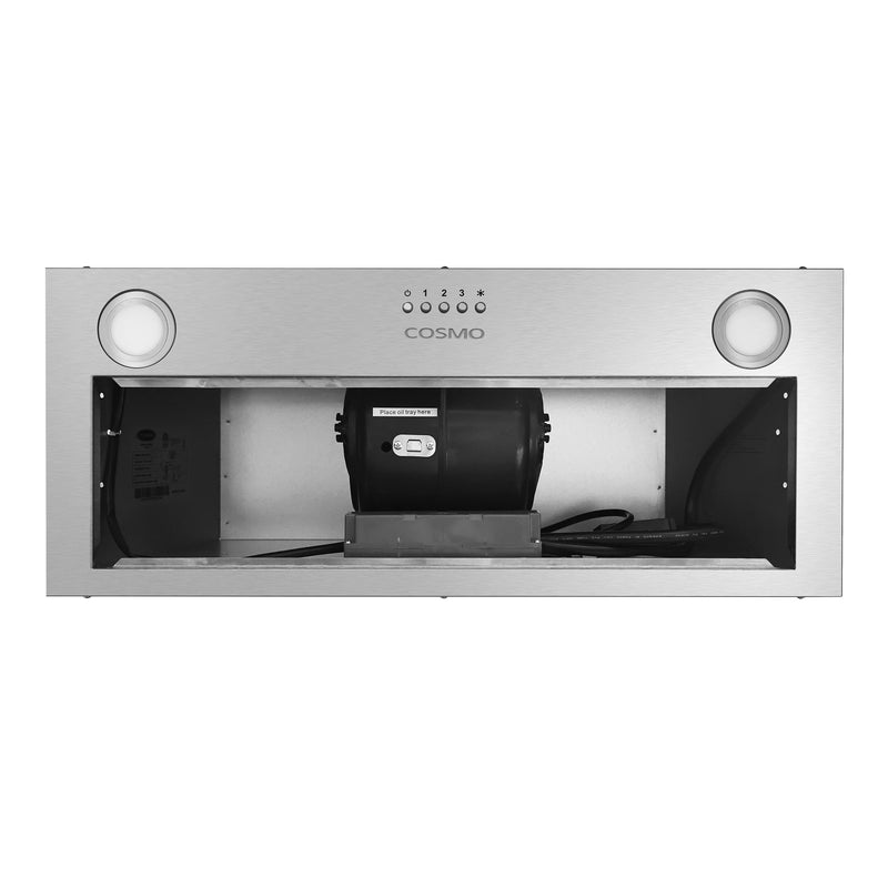 Load image into Gallery viewer, 30 in. 380 CFM Ducted Insert Range Hood in Stainless Steel with Push Button Controls LED Lights and Permanent Filters