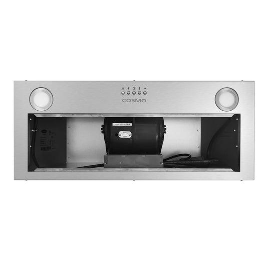 30 in. 380 CFM Ducted Insert Range Hood in Stainless Steel with Push Button Controls LED Lights and Permanent Filters