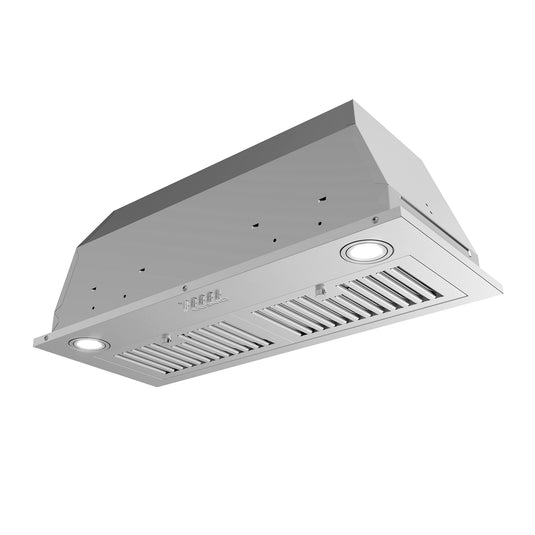 30 in. 380 CFM Ducted Insert Range Hood in Stainless Steel with Push Button Controls LED Lights and Permanent Filters