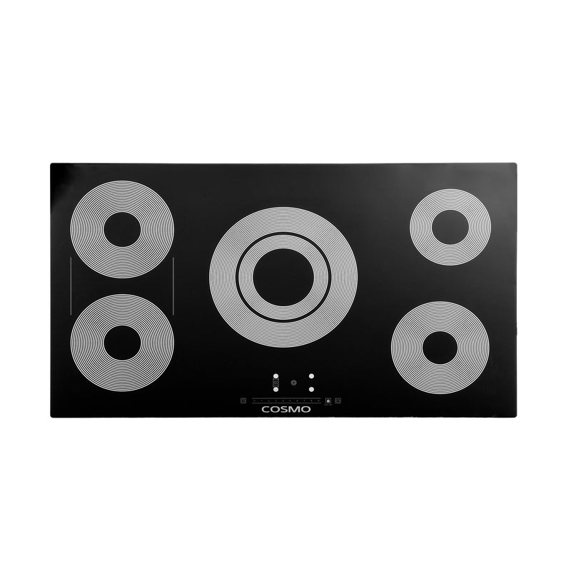Load image into Gallery viewer, Cosmo 36 in. Electric Ceramic Glass Cooktop with 5 Burners, Triple Zone Element, Sync Burners, Hot Surface Indicator Light and Touch Controls