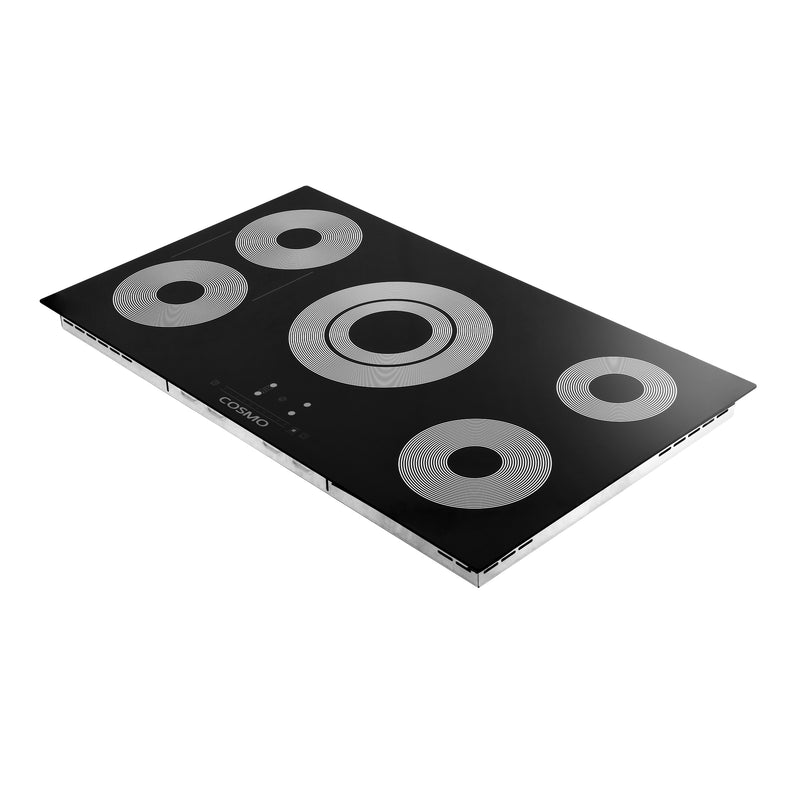 Load image into Gallery viewer, Cosmo 36 in. Electric Ceramic Glass Cooktop with 5 Burners, Triple Zone Element, Sync Burners, Hot Surface Indicator Light and Touch Controls