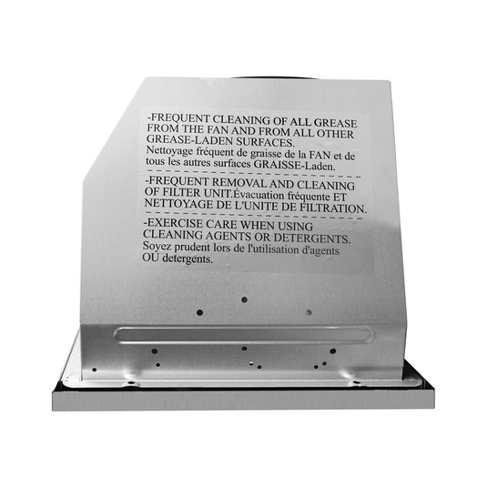 36 in. 380 CFM Ducted Insert Range Hood in Stainless Steel with Push Button Controls LED Lights and Permanent Filters