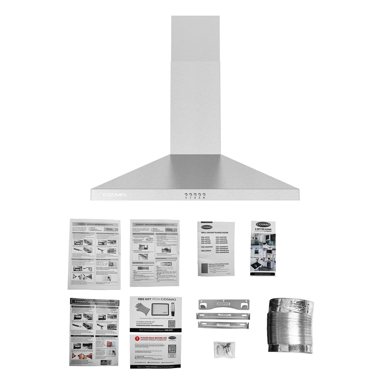 Load image into Gallery viewer, Cosmo 30 inch, Stainless Steel Ducted Wall Mount Range Hood - COS-63024P