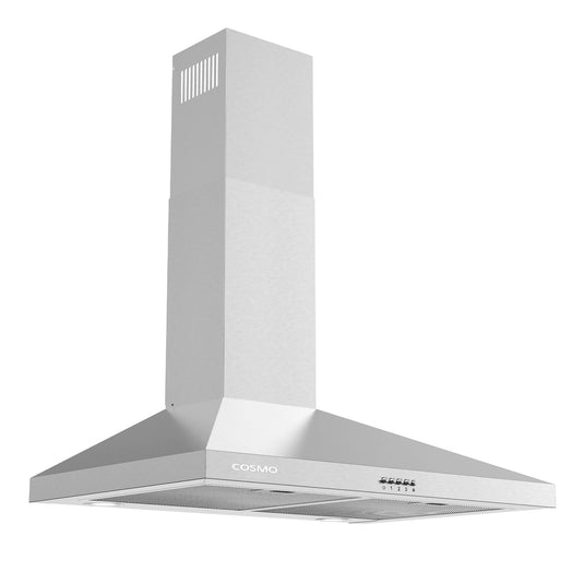 30 in. Ducted Wall Mount Range Hood in Stainless Steel with LED Lighting and Reusable Filters
