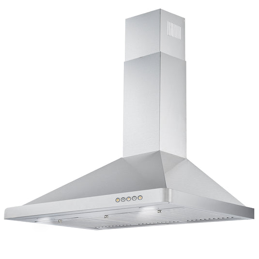 Cosmo 36 in. Ducted Wall Mount Range Hood in Stainless Steel with Touch Controls, LED Lighting and Permanent Filters