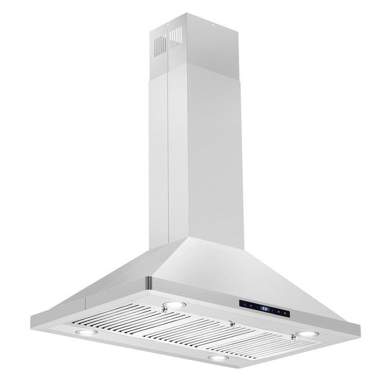 Load image into Gallery viewer, Cosmo 36 in. Ducted Island Range Hood with 380 CFM, 3-Speed Fan, Permanent Filters, LED Lights in Stainless Steel