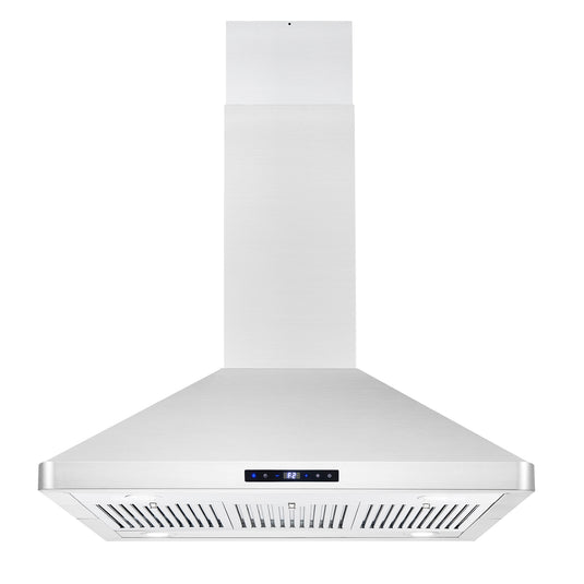 Cosmo 36 in. Ducted Island Range Hood with 380 CFM, 3-Speed Fan, Permanent Filters, LED Lights in Stainless Steel