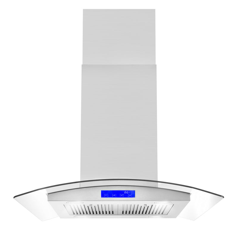 Load image into Gallery viewer, Cosmo 30 in. Ducted Island Range Hood in Stainless Steel with LED Lighting and Permanent Filters