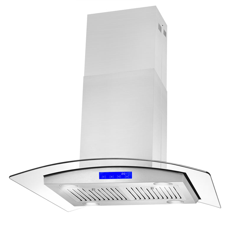 Load image into Gallery viewer, Cosmo 30 in. Ducted Island Range Hood in Stainless Steel with LED Lighting and Permanent Filters