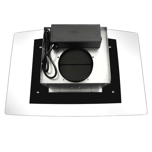 Cosmo 668ICS900 36 in. Island Range Hood with 380 CFM, 3 Speeds, Ducted, Permanent Filters, Soft Touch Controls, LED Lights, Curved Glass Hood in Stainless Steel