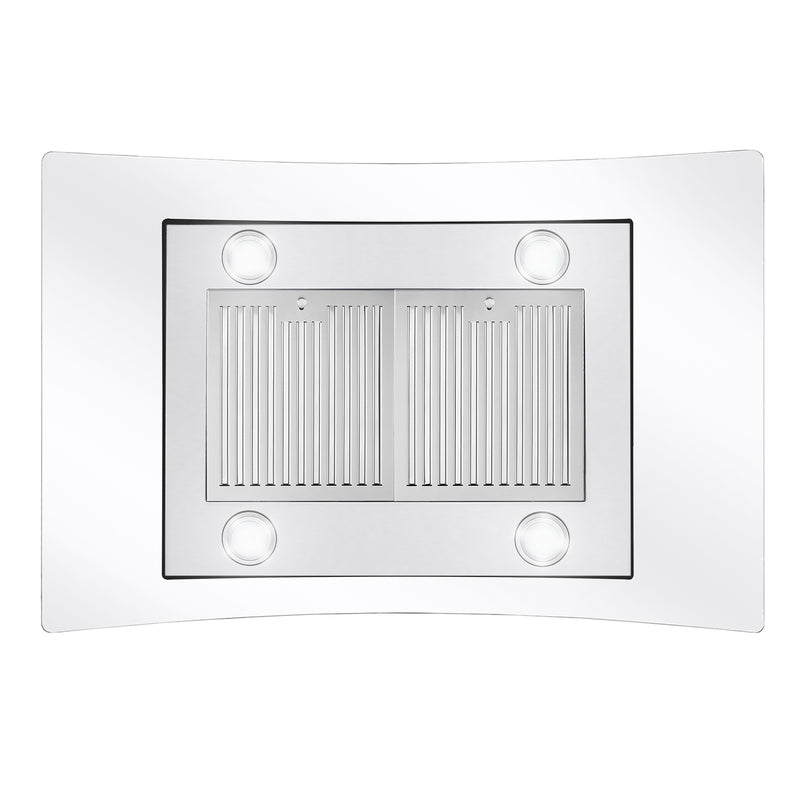 Load image into Gallery viewer, Cosmo 668ICS900 36 in. Island Range Hood with 380 CFM, 3 Speeds, Ducted, Permanent Filters, Soft Touch Controls, LED Lights, Curved Glass Hood in Stainless Steel