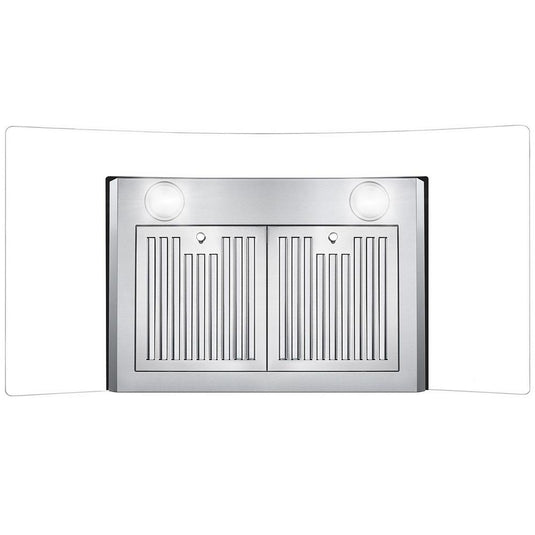 Cosmo 36 in. Ducted Wall Mount Range Hood in Stainless Steel with Push Button Controls, LED Lighting and Permanent Filters