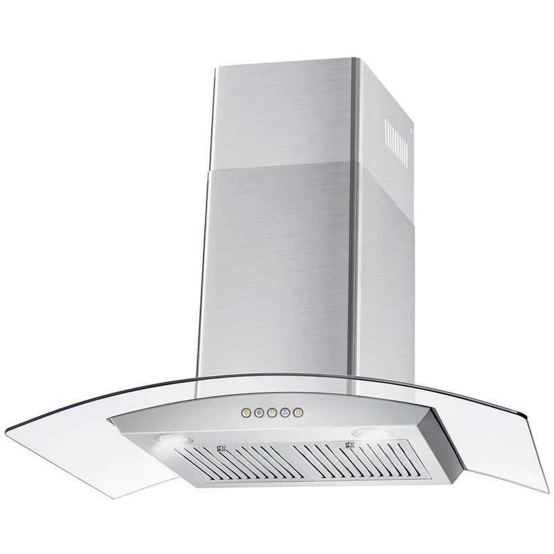 Load image into Gallery viewer, Cosmo 36 in. Ducted Wall Mount Range Hood in Stainless Steel with Push Button Controls, LED Lighting and Permanent Filters