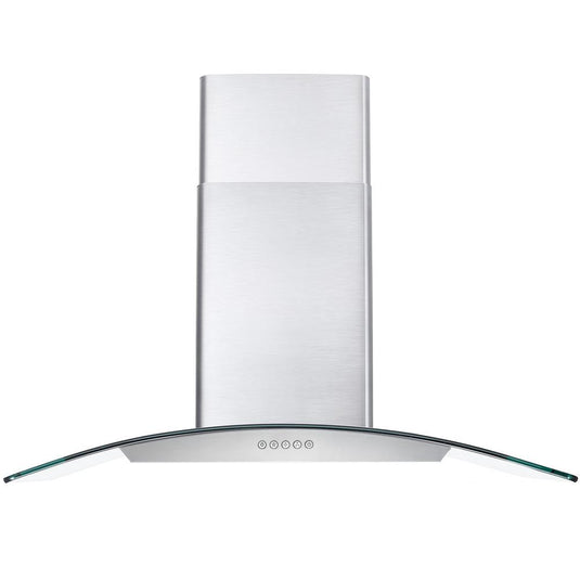 Cosmo 36 in. Ducted Wall Mount Range Hood in Stainless Steel with Push Button Controls, LED Lighting and Permanent Filters