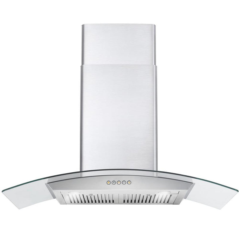 Load image into Gallery viewer, Cosmo 36 in. Ducted Wall Mount Range Hood in Stainless Steel with Push Button Controls, LED Lighting and Permanent Filters