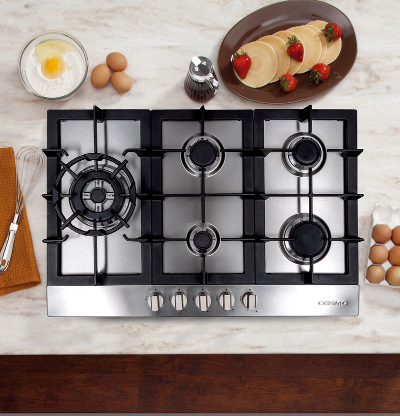 Load image into Gallery viewer, Cosmo 30 in. Gas Cooktop in Stainless Steel with 5 Sealed Brass Burners