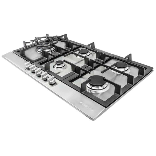 Cosmo 30 in. Gas Cooktop in Stainless Steel with 5 Sealed Brass Burners