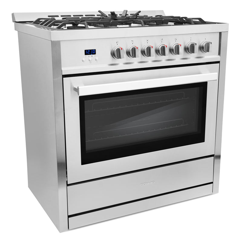 Load image into Gallery viewer, Cosmo 36 inch, Stainless Steel Single Oven Gas Range with 5 Burner Cooktops - COS-965AGC
