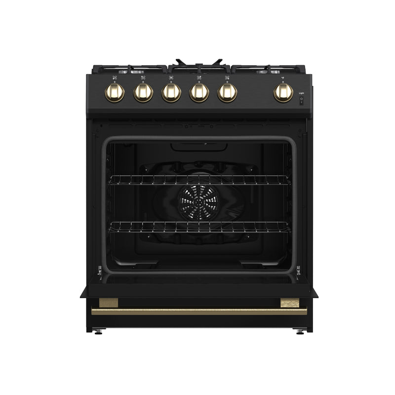Load image into Gallery viewer, Forno Leonardo Espresso 30-Inch, Black Gas Range with 5 Burners - FFSGS1116-30BLK