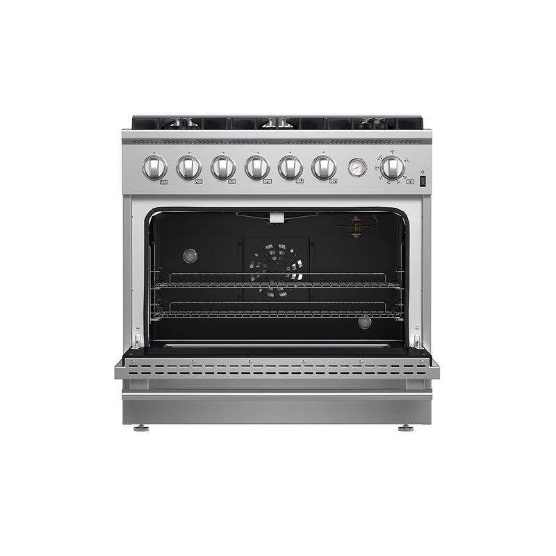 Load image into Gallery viewer, Marco 36-Inch Gas Range Stainless Steel, 6 Burners 67,000 BTU, 5.36 cu.ft. Convection Oven