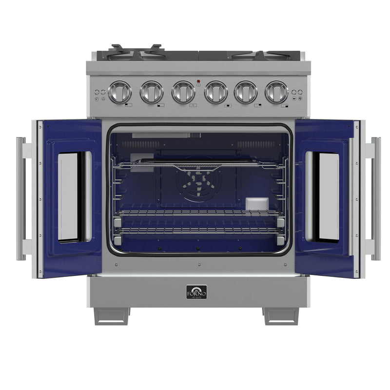 Load image into Gallery viewer, Forno Capriasca 30-Inch, Stainless Steel Freestanding French Door Gas Range with 4 Burners - FFSGS6460-30
