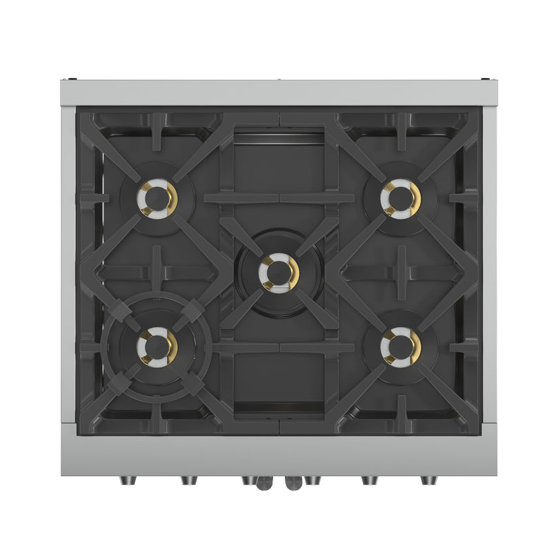 Load image into Gallery viewer, Forno Capriasca 30-Inch, Stainless Steel Freestanding French Door Gas Range with 4 Burners - FFSGS6460-30