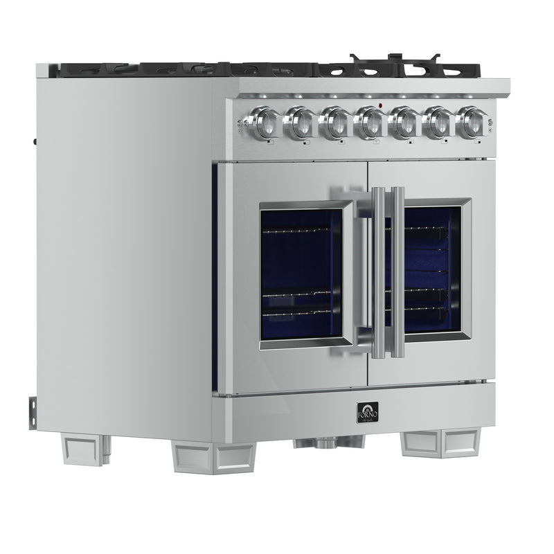 Load image into Gallery viewer, Forno Capriasca 36-Inch, Stainless Steel Freestanding French Door Gas Range with 6 Burners - FFSGS6460-36