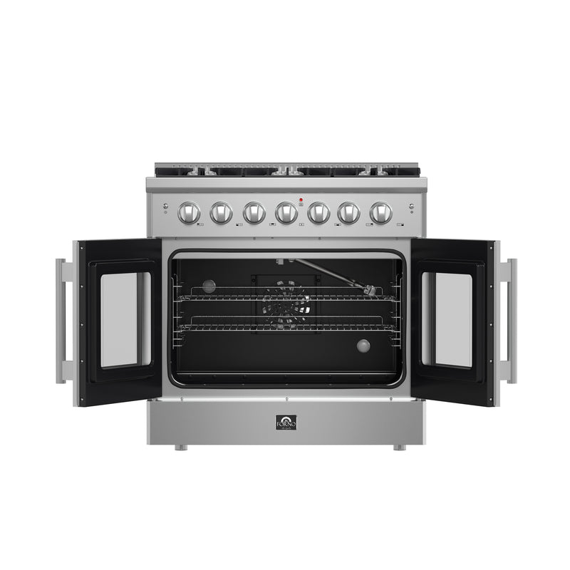 Load image into Gallery viewer, Forno Galiano 36-Inch, Stainless Steel Freestanding French Door Gas Range with 6 Burners - FFSGS6444-36
