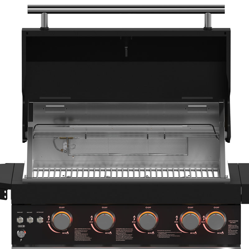 Load image into Gallery viewer, Forno All’Aperto 62,600 BTU BBQ, 3 Stainless Steel Burners, Infrared Burners, Sink Module, Black Sintered Stone Countertops, Bar and Beverage Center