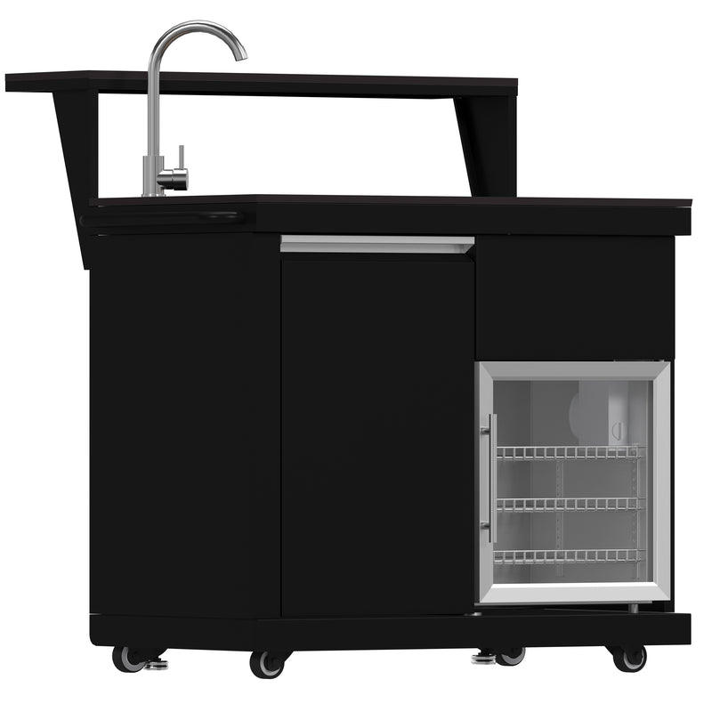 Load image into Gallery viewer, Forno All’Aperto 62,600 BTU BBQ, 3 Stainless Steel Burners, Infrared Burners, Sink Module, Black Sintered Stone Countertops, Bar and Beverage Center