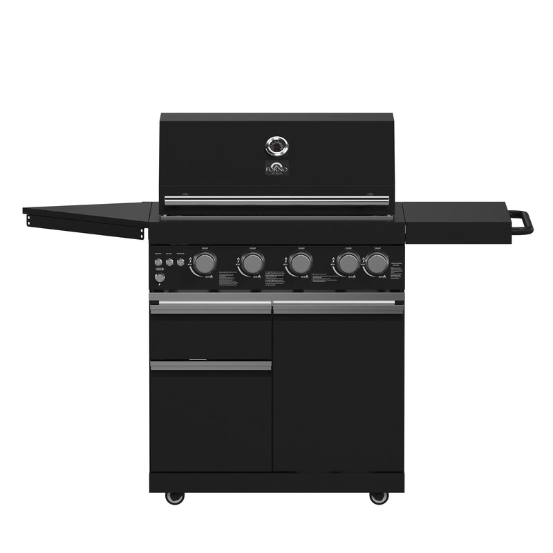 Load image into Gallery viewer, Forno All’Aperto 62,600 BTU BBQ, 3 Stainless Steel Burners, Infrared Burners, Sink Module, Black Sintered Stone Countertops, Bar and Beverage Center
