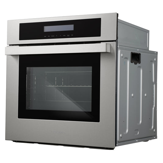 Cosmo 24 in. 2.5 cu. ft. Single Electric Wall Oven w/8 Functions and True European Convection in Stainless Steel