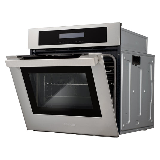 Cosmo 24 in. 2.5 cu. ft. Single Electric Wall Oven w/8 Functions and True European Convection in Stainless Steel
