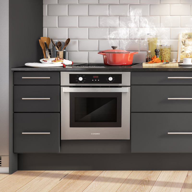 Load image into Gallery viewer, Cosmo 24 in. Electric Built-In Wall Oven with 2.5 cu. ft. Capacity, 8 Functions & Turbo True European Convection