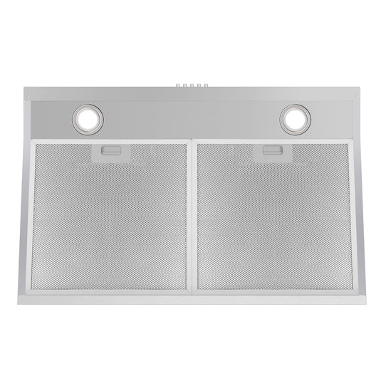 Cosmo 5U30 30 in. Under Cabinet Range Hood with Ducted / Ductless Convertible Slim Kitchen Over Stove Vent, 3 Speed Exhaust Fan, Reusable Filter, LED Lights in Stainless Steel