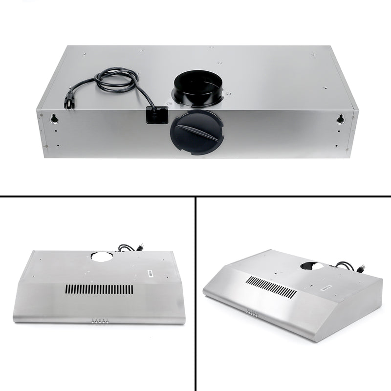 Load image into Gallery viewer, Cosmo 5MU30 30 in. Under Cabinet Range Hood with Ducted / Ductless Convertible Duct, Slim Kitchen Stove Vent with, 3 Speed Exhaust Fan, Reusable Filter and LED Lights in Stainless Steel